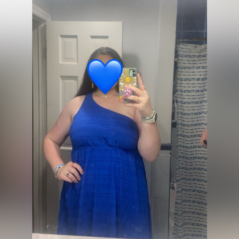 SHEIN Blue One-Shoulder Dress